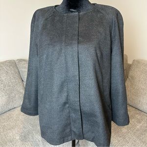 Harve Benard Blazer Womens‎ Large Gray Zip Front Kimono Style 3/4 Sleeve.A86